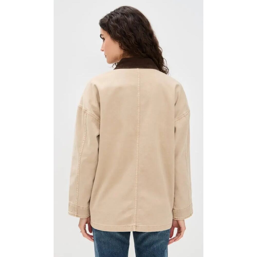 Faherty sunwashed barn coat in sandy khaki - Picture 3 of 9